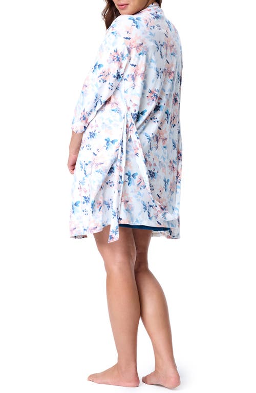 Motherhood Maternity Maternity Robe And Nursing Chemise Sleep Set In Blue