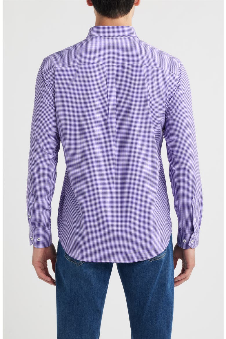 XC+™ Performance Game Day Gingham Button-Down Shirt, Alternate, color, PURPLE