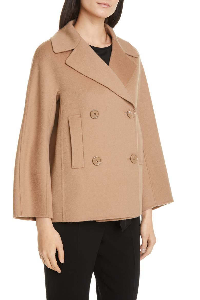Connie Double Breasted Wool Coat, Alternate, color, CAMEL