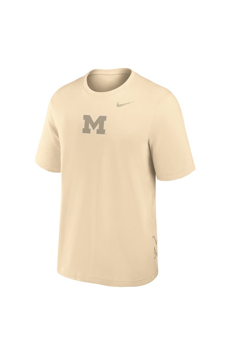 Nike Men's Nike Cream Michigan Wolverines Primary Statement Two-Hit Performance T-Shirt, Alternate, color, Cream
