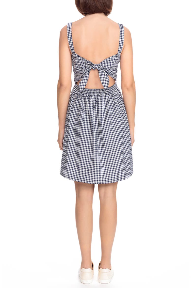 Austin Back Tie Gingham Sundress, Alternate, color, BLUE VICHY