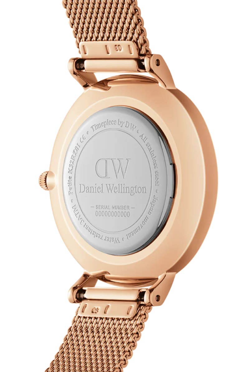 Daniel Wellington Petite Lumine Mesh Strap Watch, 28mm, Alternate, color, Rose Gold