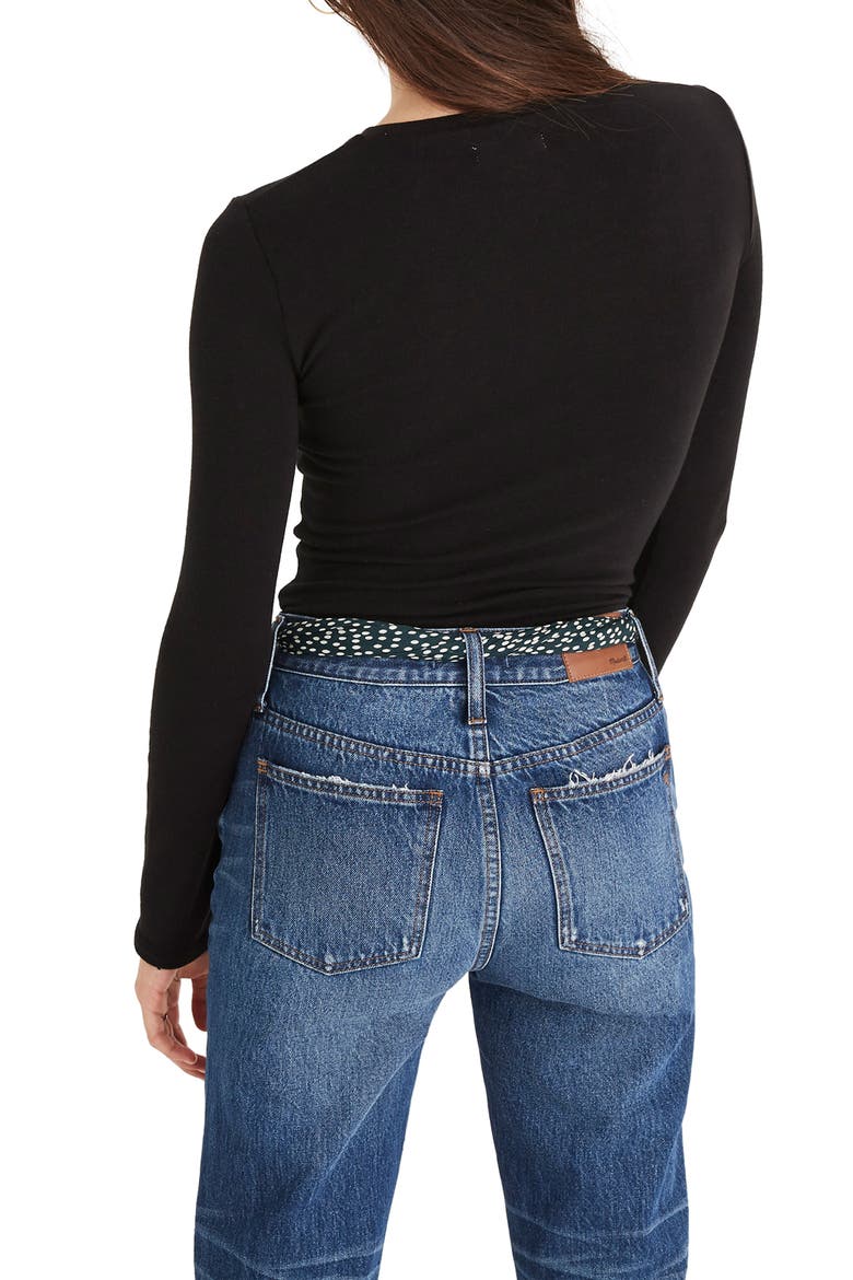 Crewneck Bodysuit, Alternate, color, TRUE BLACK