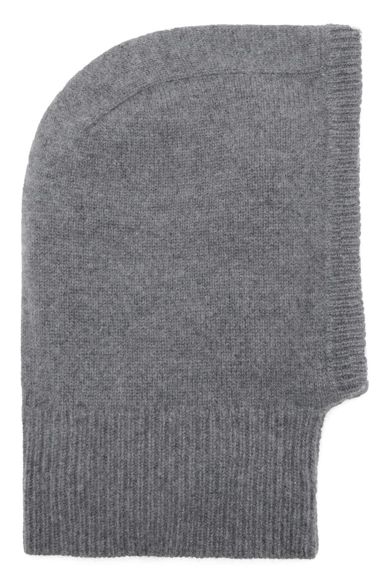 Selection Wool & Cashmere Blend Balaclava, Main, color, DARK HEATHER GREY