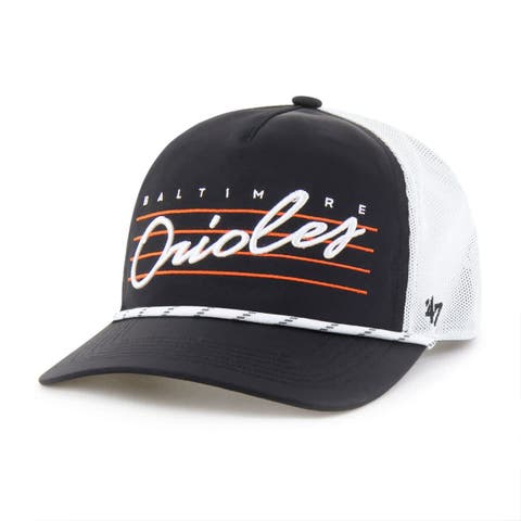Men's '47 Black Baltimore Orioles Brrr Downburst Mesh Hitch Adjustable Hat