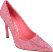 FERRAGAMO Ilary Crystal Embellished Pointed Toe Pump