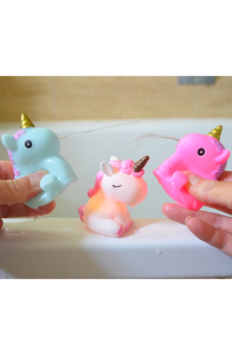 Buddy & Barney Bath Time Unicorns 3 Piece Toy Set, Alternate, color, Multicolored
