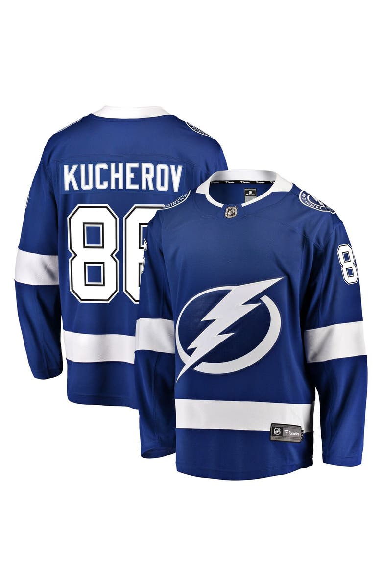 FANATICS Men's Fanatics Branded Nikita Kucherov Blue Tampa Bay Lightning Home Breakaway Player Jersey, Main, color, 