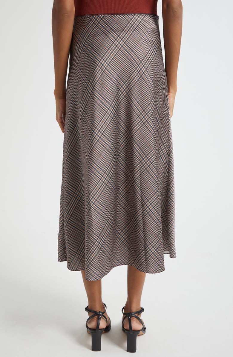 Vince Pressed Plaid Satin Slip Skirt, Alternate, color, Multi Plaid