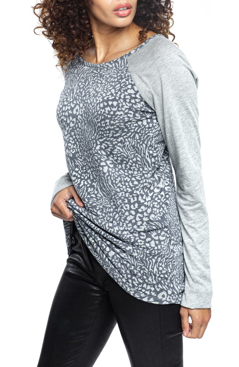 Found Denim Animal Print Raglan Sleeve T-Shirt, Alternate, color, 