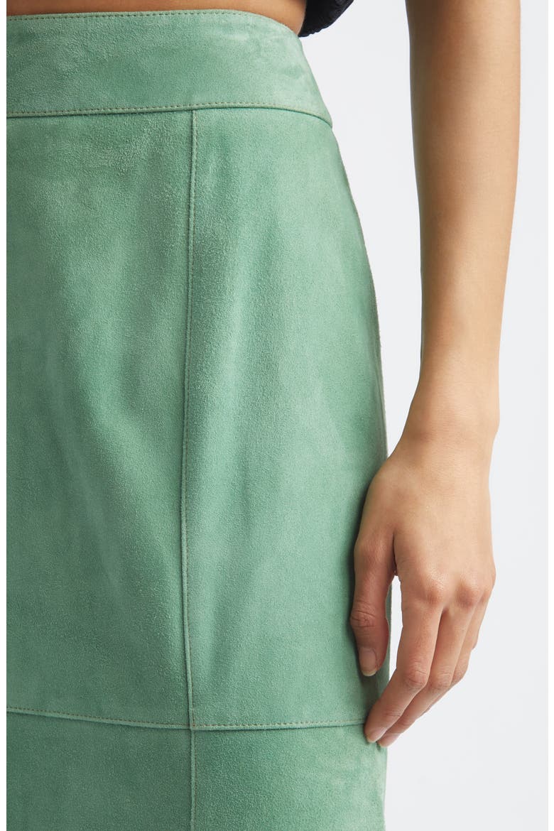 Orion Suede Pencil Skirt, Alternate, color, AVENTURINE
