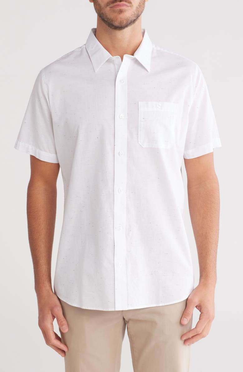 TravisMathew Studebaker Regular Fit Short Sleeve Shirt, Main, color, White