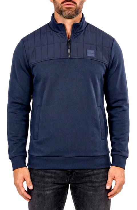Mercerized Cotton Quarter Zip Pullover