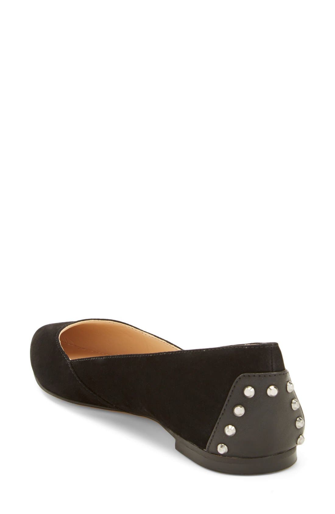 'Alley' Studded Flat, Alternate, color, BLACK