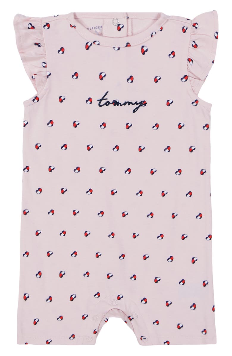 Tommy Hilfiger Logo Heart Romper, Main, color, 