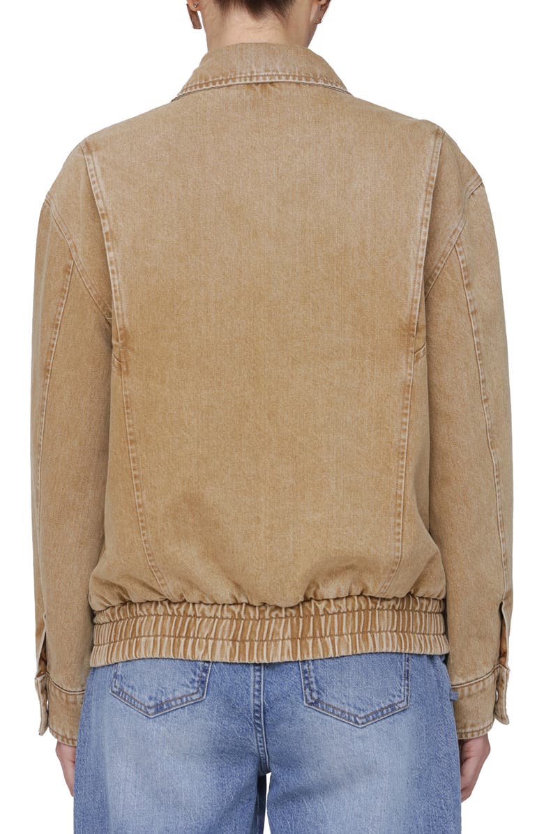 Avec Les Filles Coach Oversize Denim Jacket, Alternate, color, Washed Camel