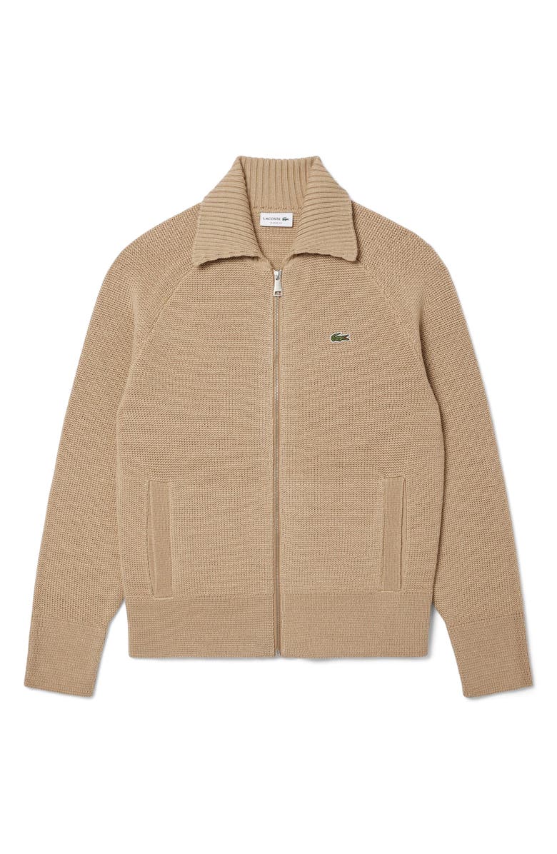 Lacoste Wool Zip Cardigan, Main, color, Viennese