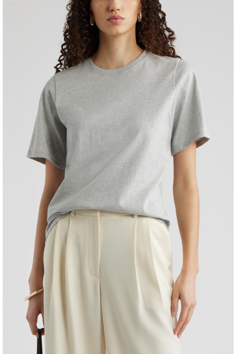 Relaxed Fit Pima Cotton Crewneck T-Shirt, Main, color, GREY HEATHER BC05