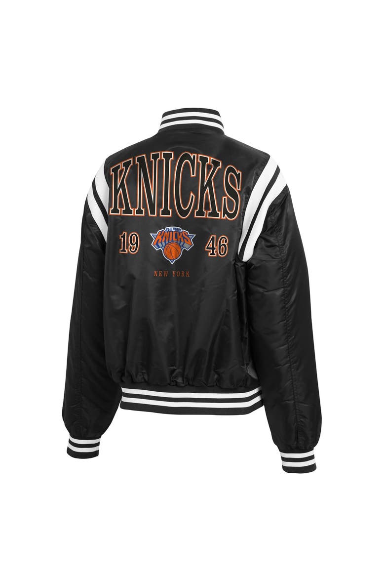 Women's WEAR by Erin Andrews  Black New York Knicks Full-Zip Bomber Jacket, Alternate, color, Black