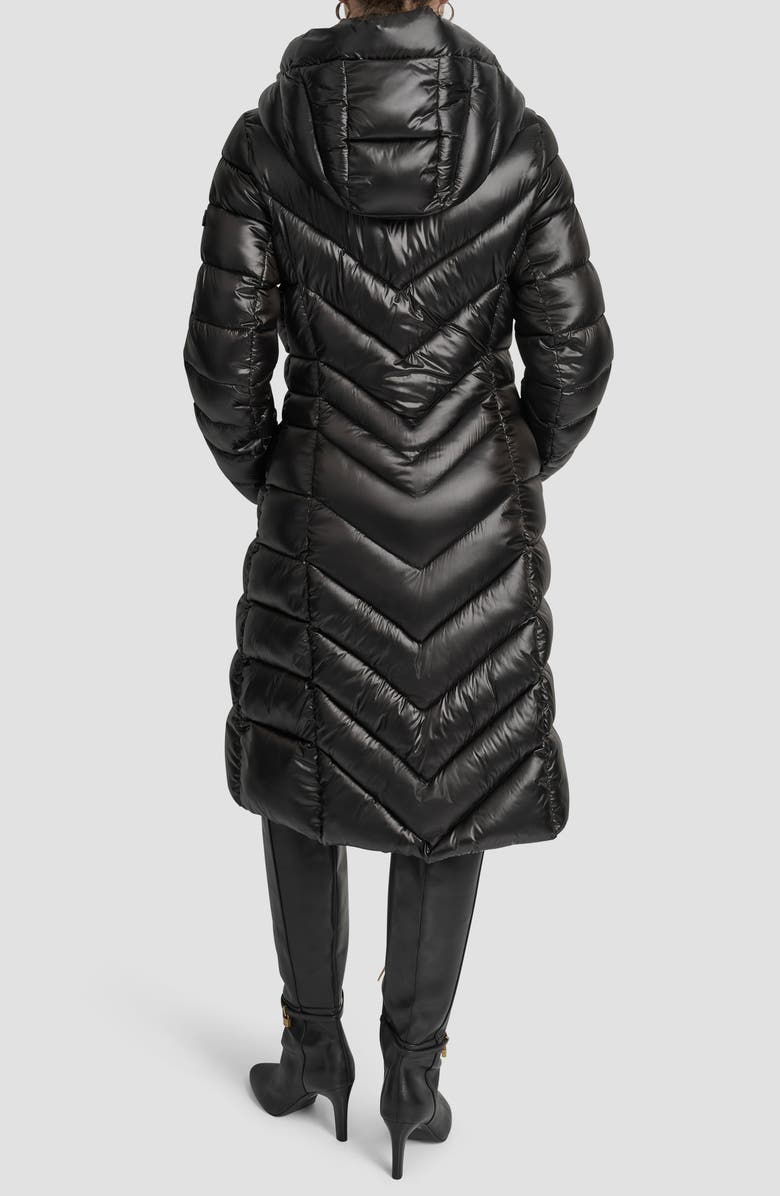 DKNY Water Resistant Hooded Chevron Puffer Jacket, Alternate, color,