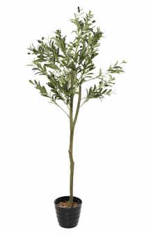 GINGER BIRCH STUDIO Green Faux Foliage Artificial Olive Tree