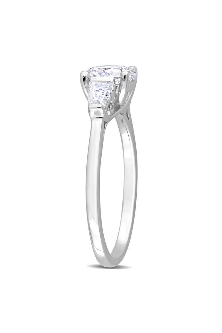 Moissanite 3-Stone Ring Sterling Silver, Alternate, color, Sterling Silver