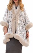 SAACHI Cheetah Pattern Faux Fur Cape