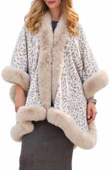Cheetah Pattern Faux Fur Cape