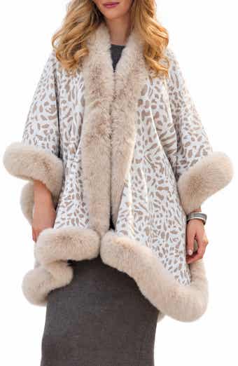Cheetah Pattern Faux Fur Cape
