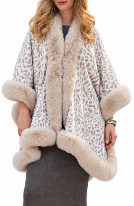 Cheetah Pattern Faux Fur Cape