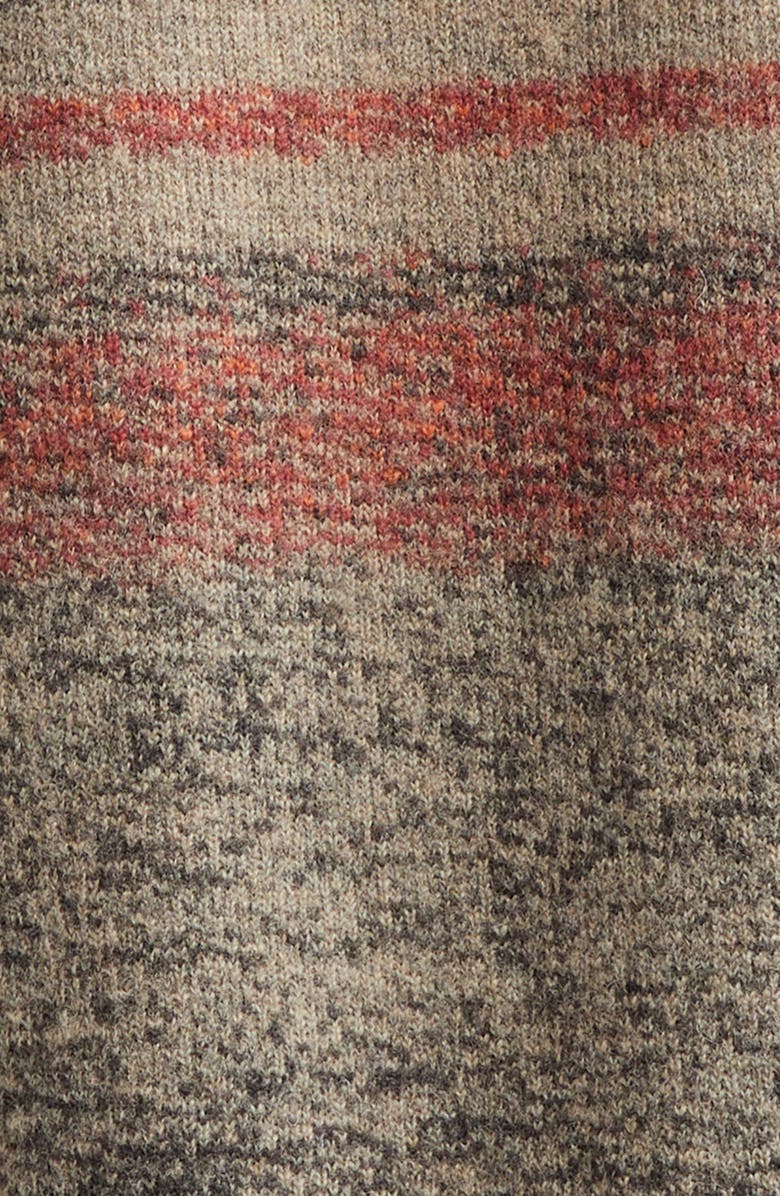 Double RL Stripe Wool Blend Knit Jacket, Alternate, color, Red/ Multi