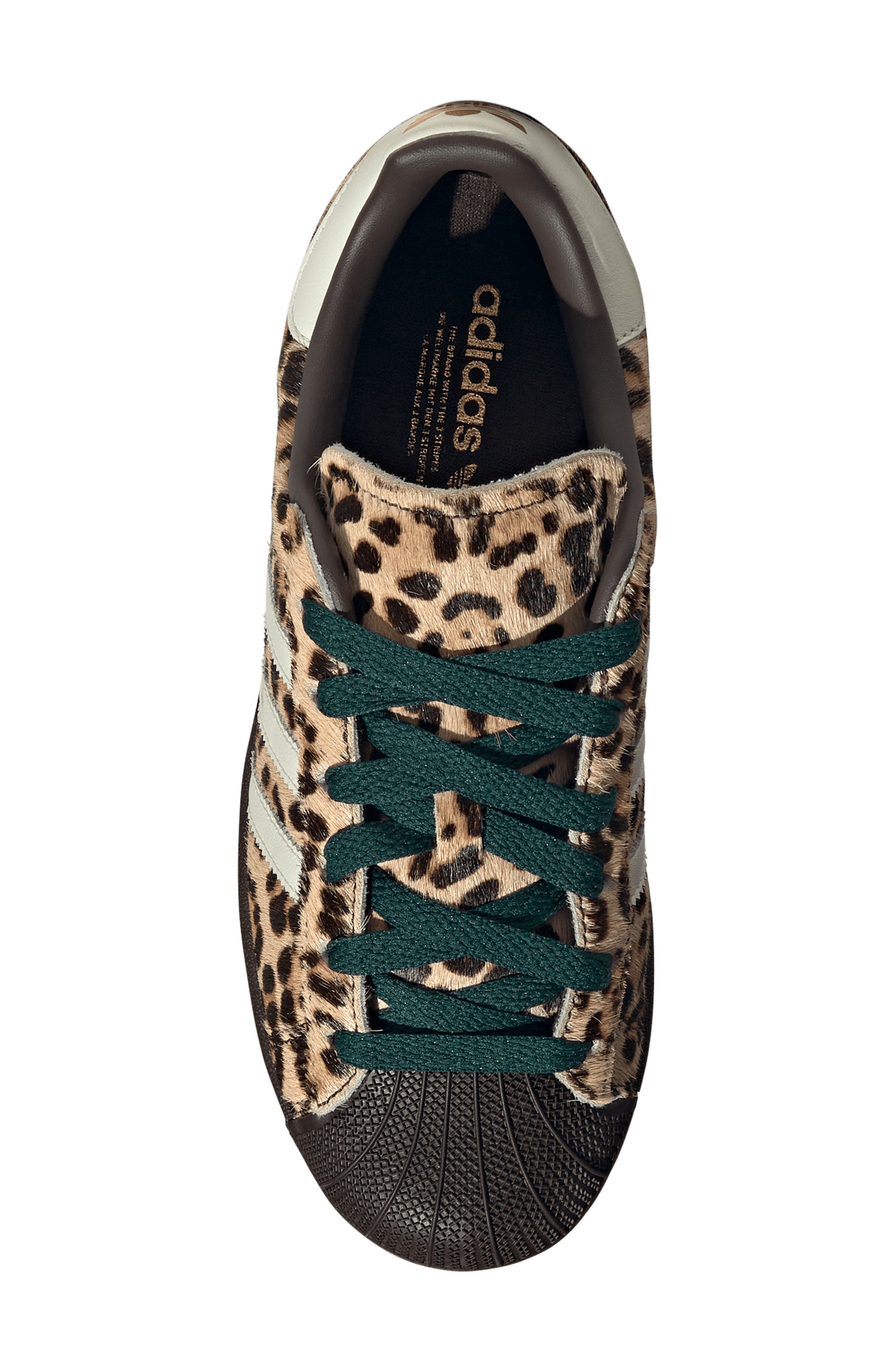 adidas Superstar II Sneaker, Alternate, color, Dark Brown Faux Calf Hair