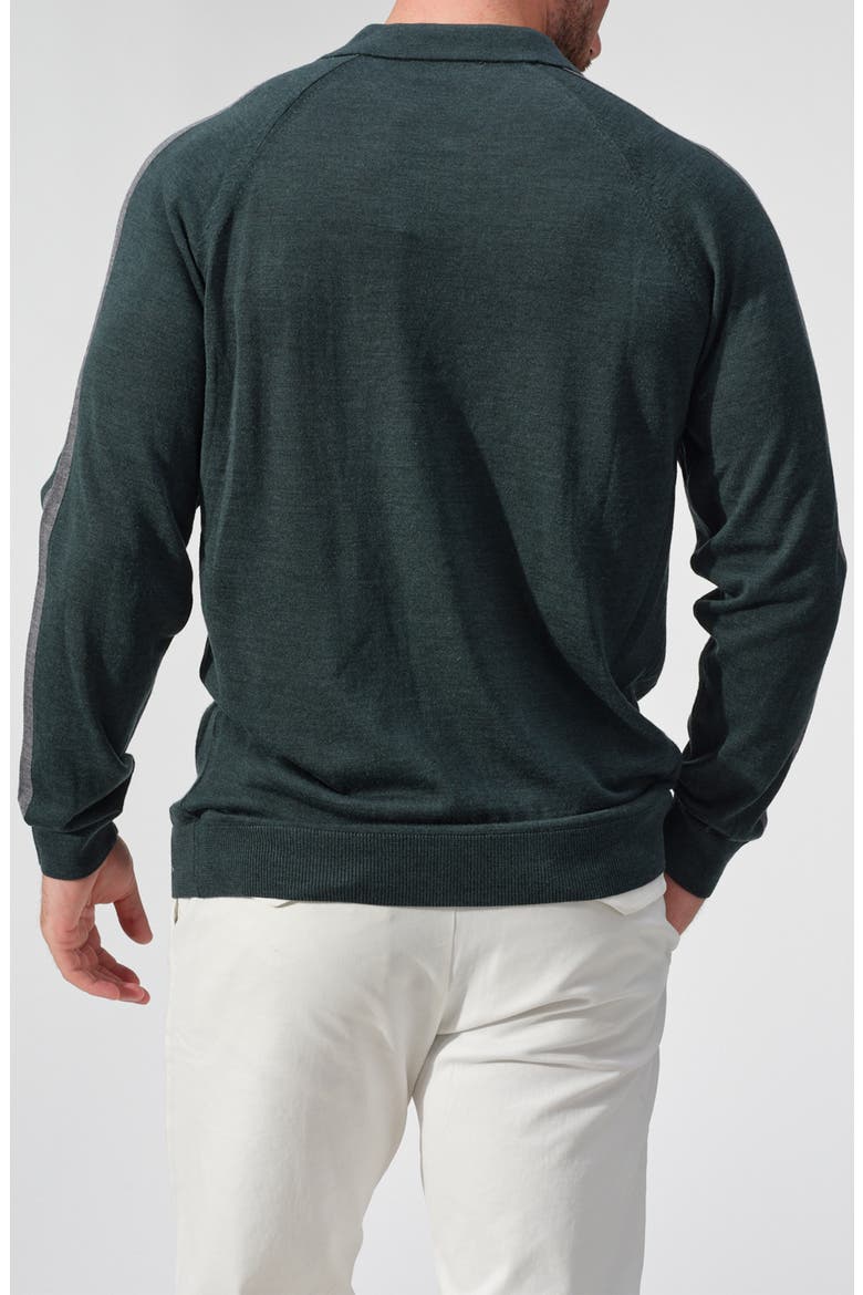 Merino Wool Polo Sweater, Alternate, color, PETROL
