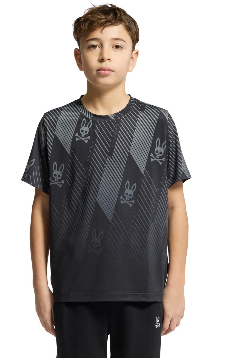 Psycho Bunny Kids' Fletcher Geo Print Performance T-Shirt, Alternate, color,
