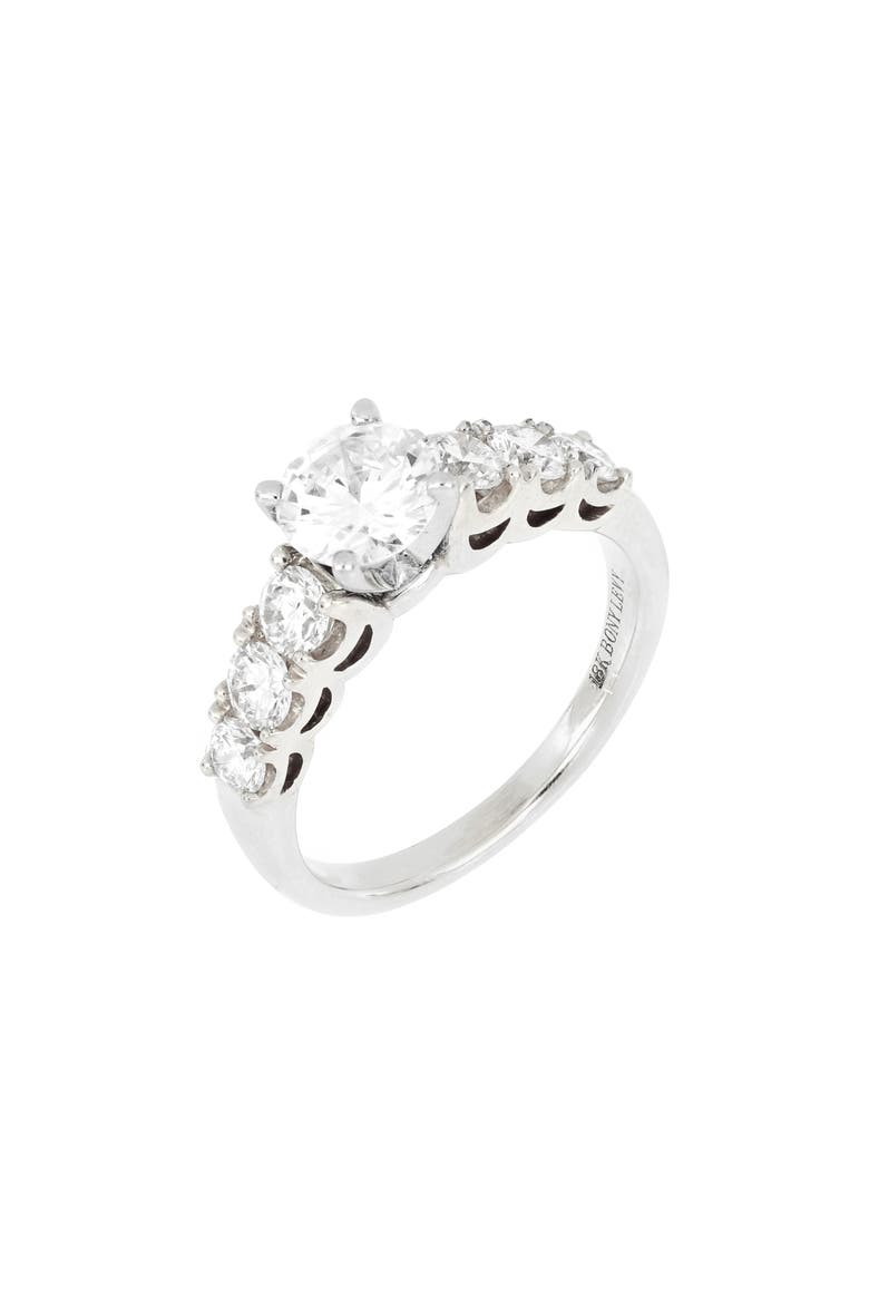 Audrey Graduated Diamond Engagement Ring Setting (Nordstrom Exclusive), Main, color, WHITE GOLD