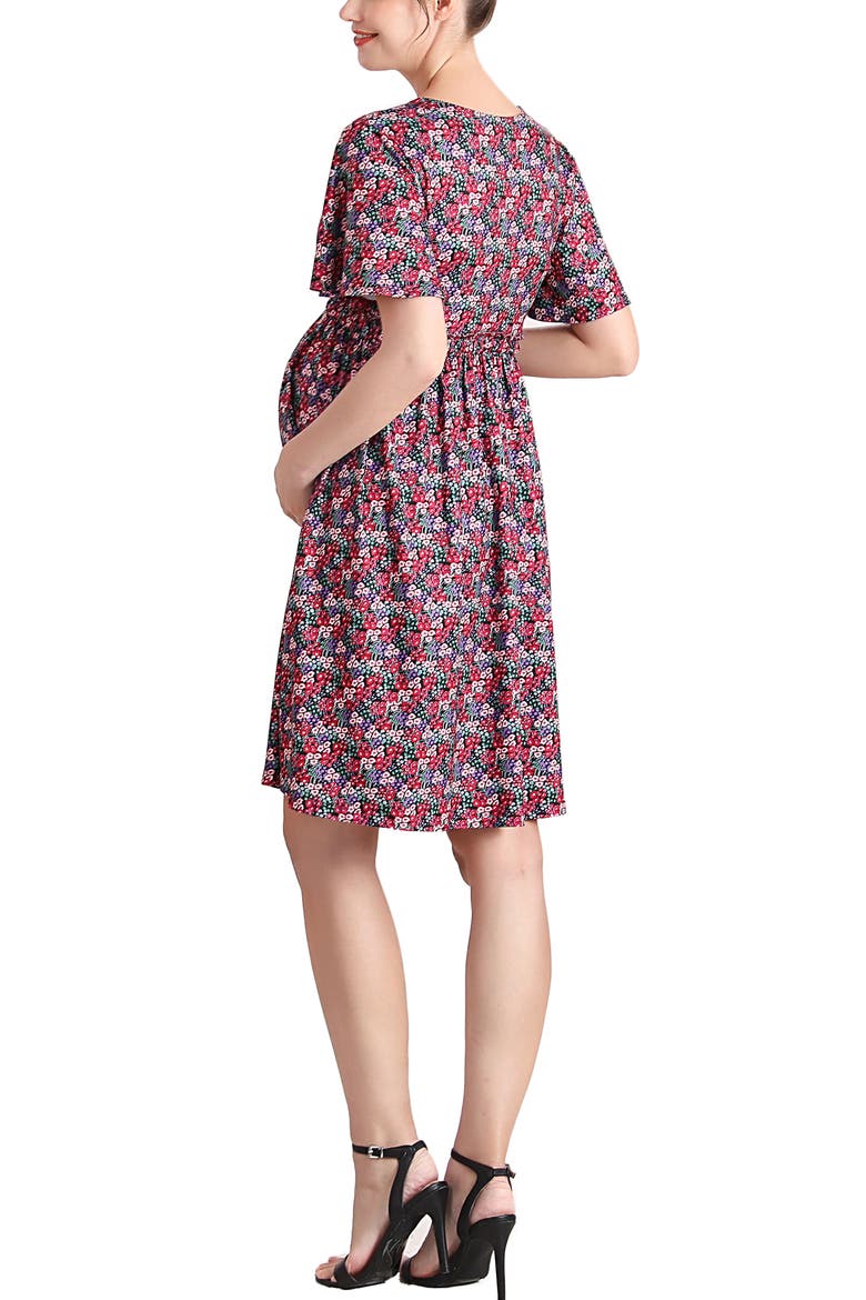 Evin V-Neck Maternity/Nursing Dress, Alternate, color, Multicolored
