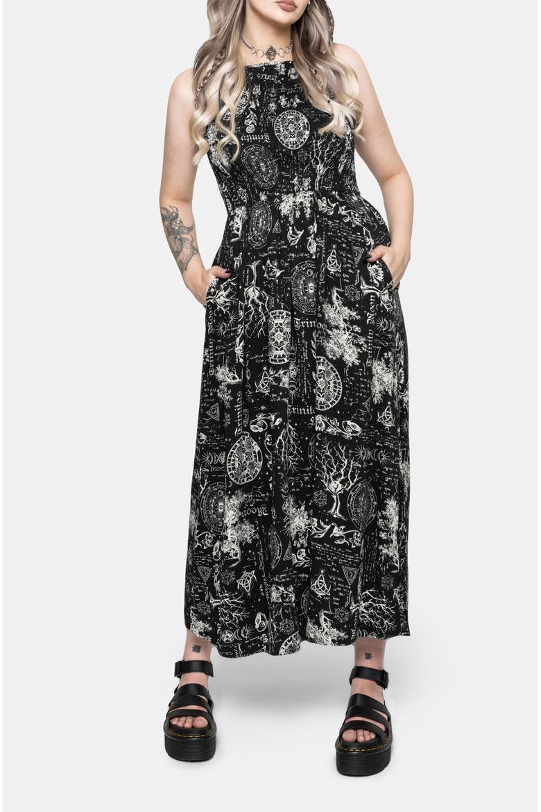 Trinity Moon Midaxi Dress, Alternate, color, Black