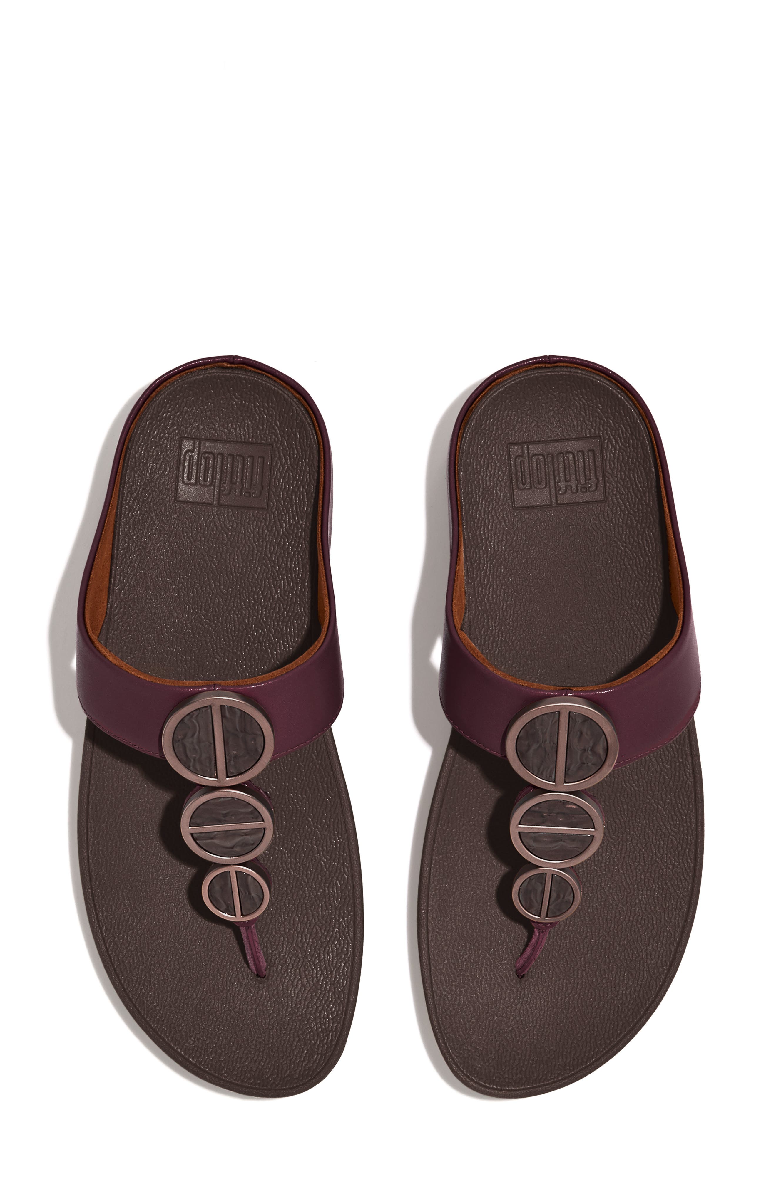 Metallic Medallion Flip Flop, Alternate, color, PLUMMY