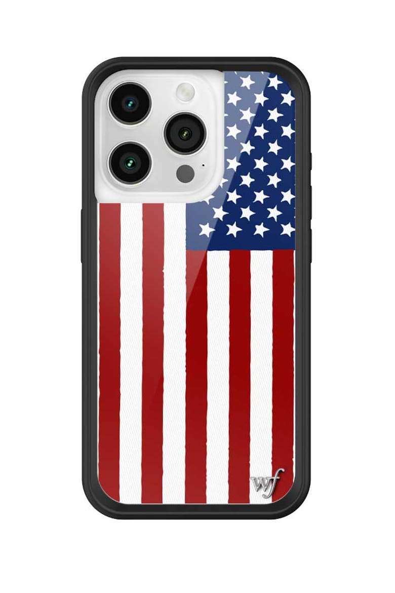 American Flag iPhone Case, Alternate, color, Red