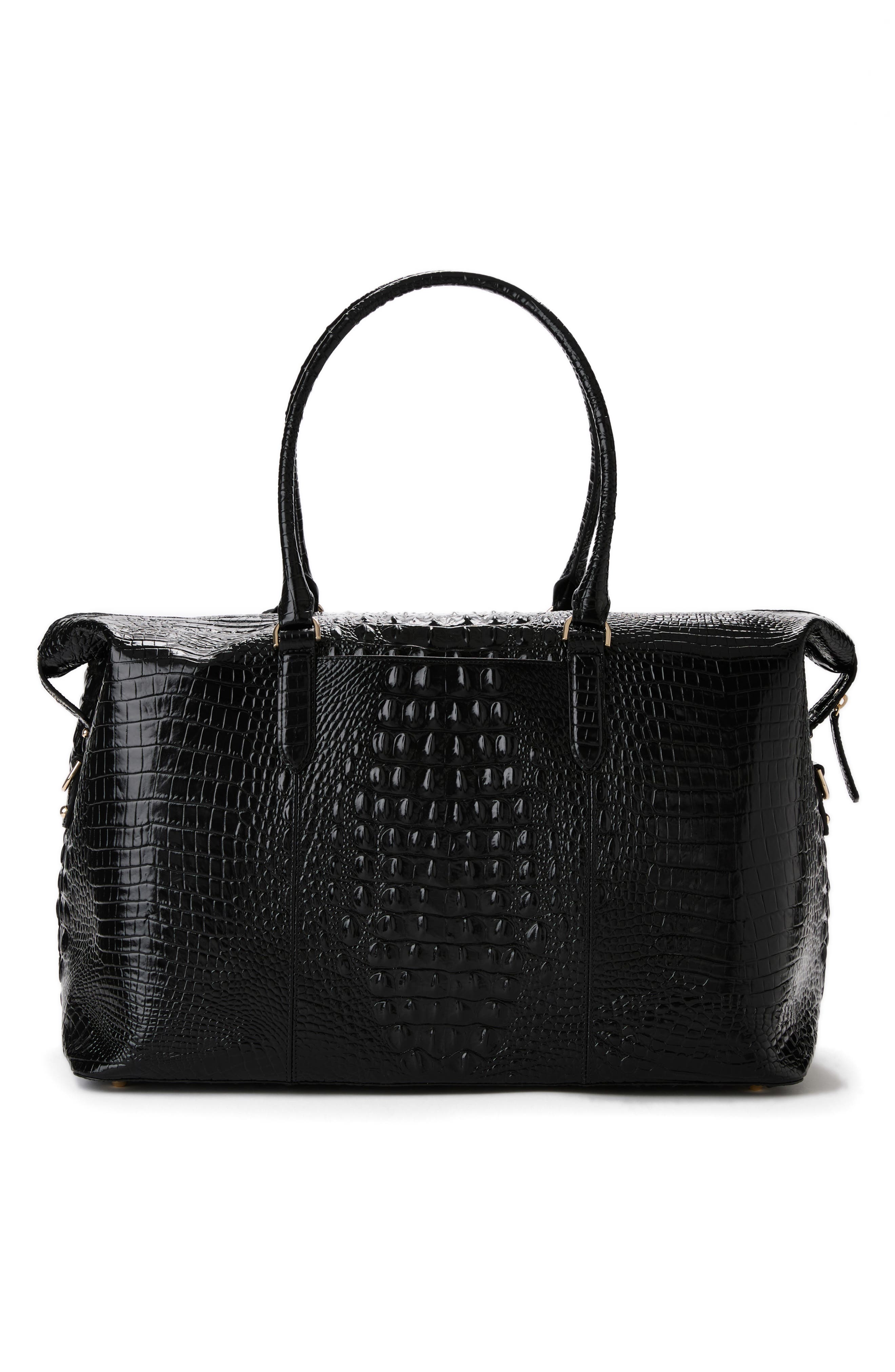Brahmin Duxbury Croc Embossed Leather Weekend Bag, Alternate, color, 