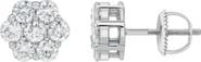 LuvMyJewelry Lab Grown Diamond Floral Cluster Stud Earrings