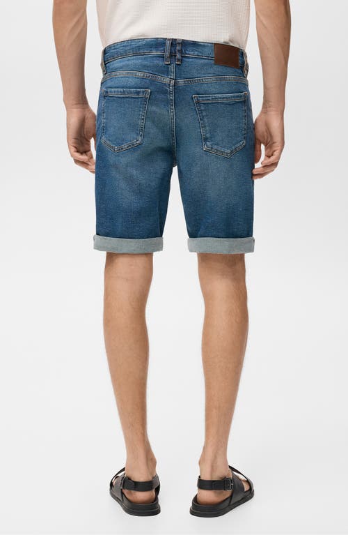 Mango Slim Fit Denim Bermuda Shorts In Blue