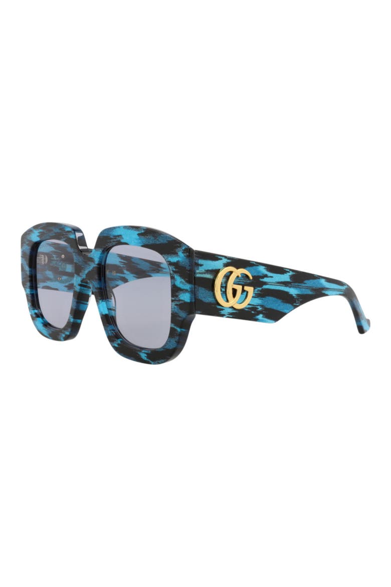 52mm Oversize Square Sunglasses, Alternate, color, BLACK BLACK VIOLET