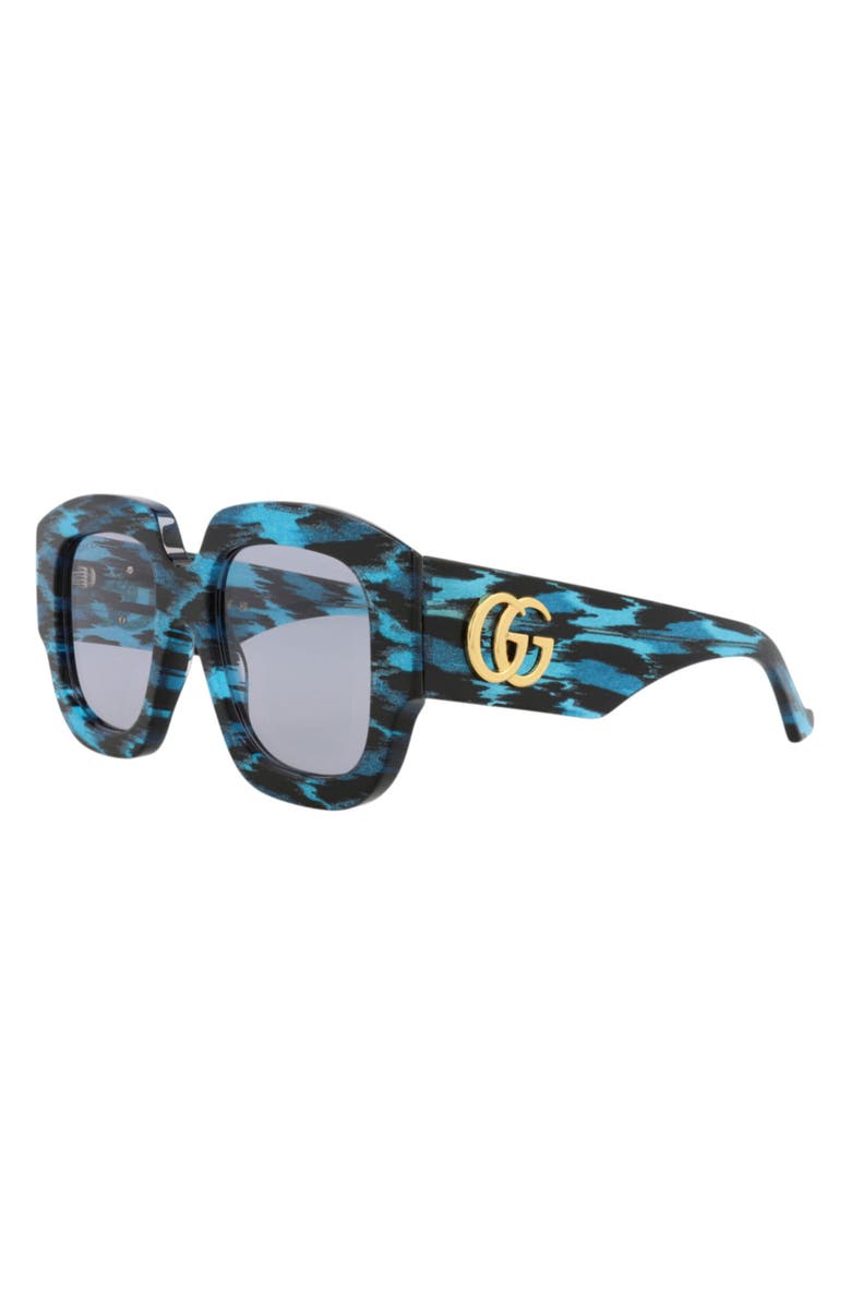 Gucci 52mm Oversize Square Sunglasses, Alternate, color, Black Black Violet