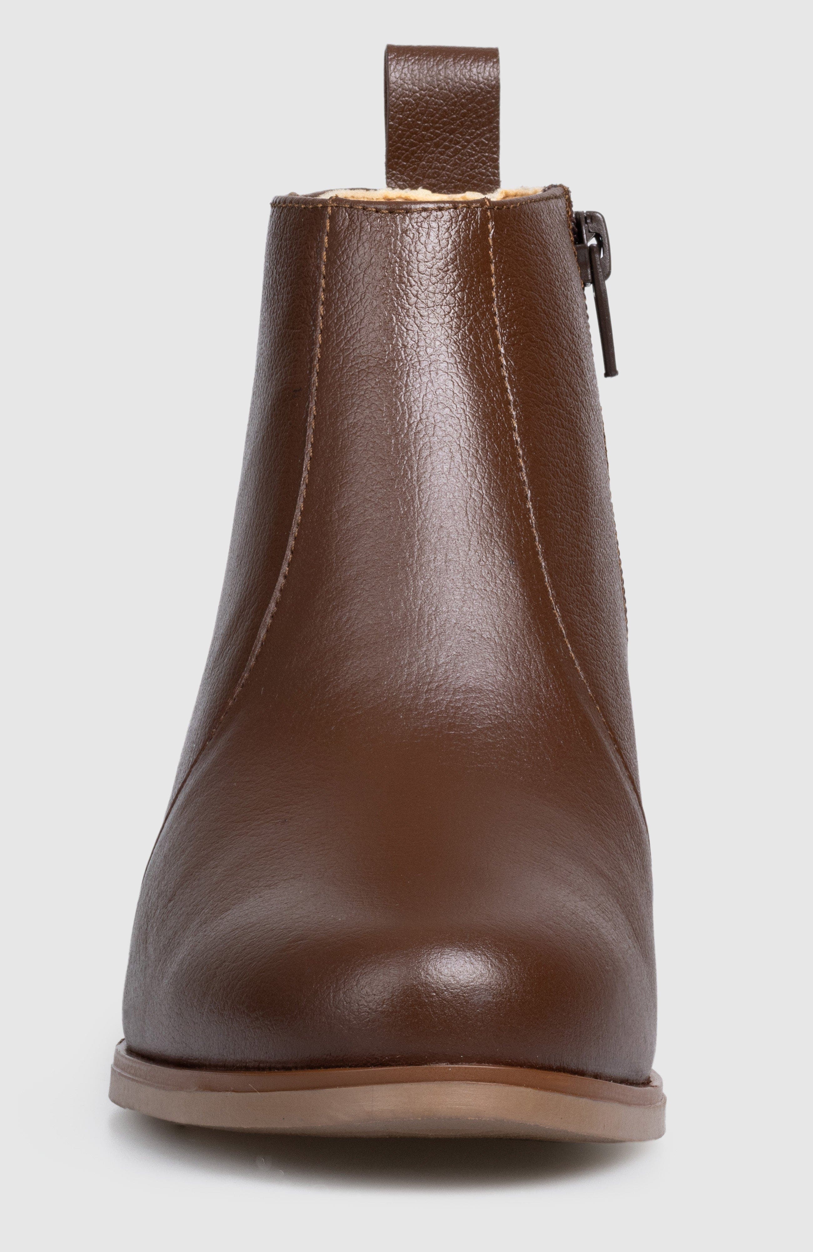 Mia Block Heel Side Up Bootie, Alternate, color, Brown