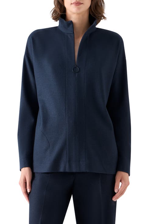 Wool Jersey Half Zip Sweatshirt