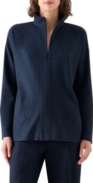 Akris punto Wool Jersey Half Zip Sweatshirt