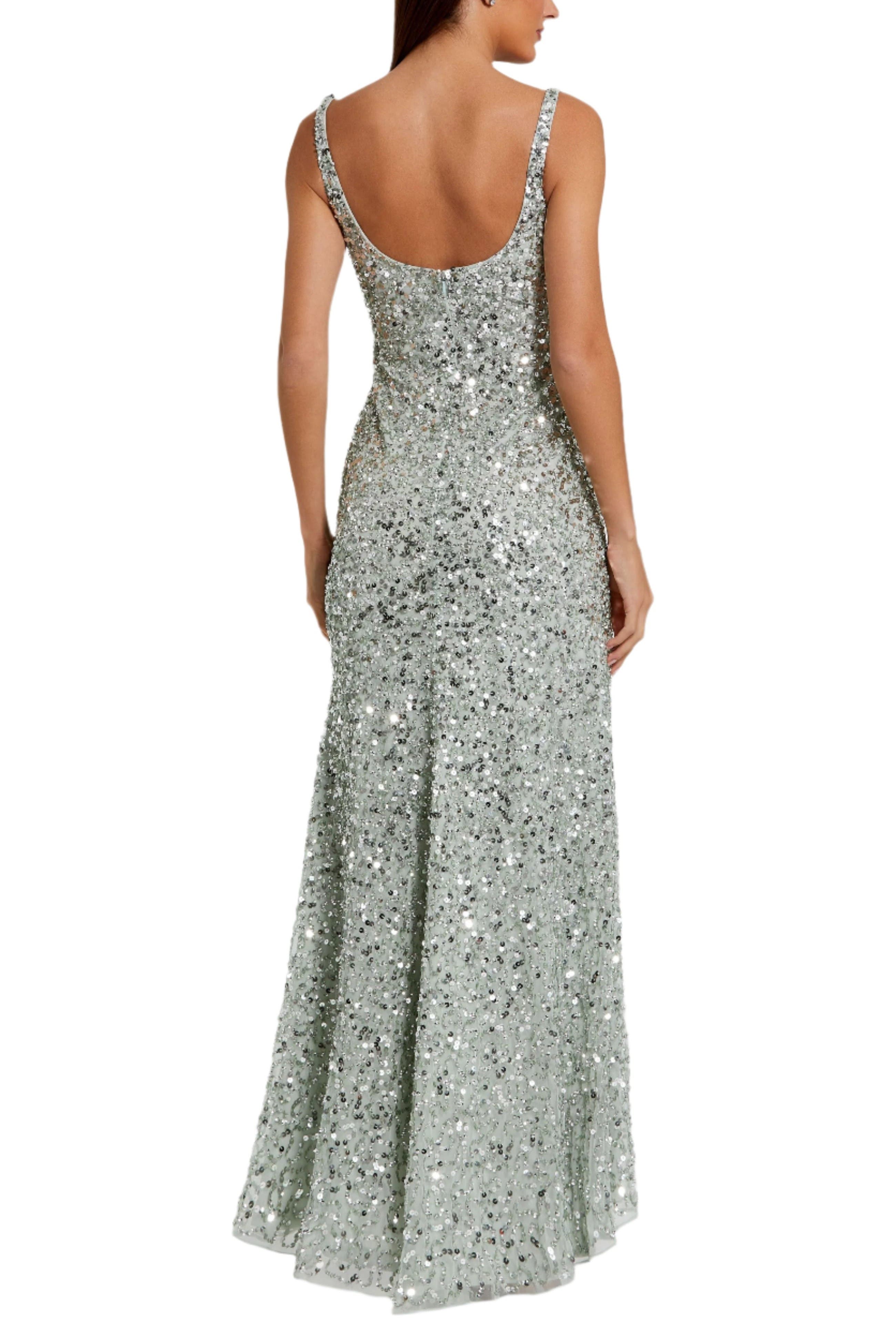 Sequined Low Back Slip Gown - image 2