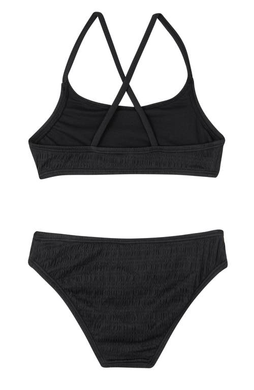 Gottex Kids Beach Day Textured Criss Cross Strap Swim Set In Black
