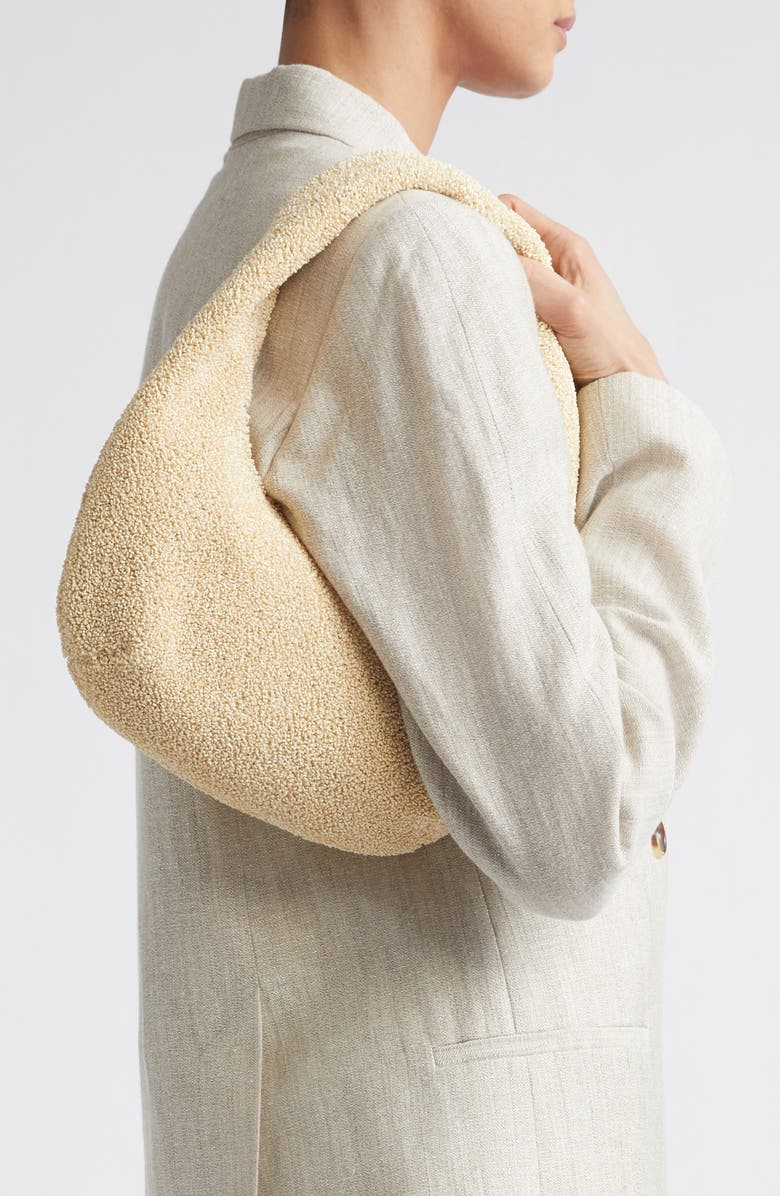 Mansur Gavriel Mini Gnocchi Faux Shearling Hobo Bag, Alternate, color, Jasmine